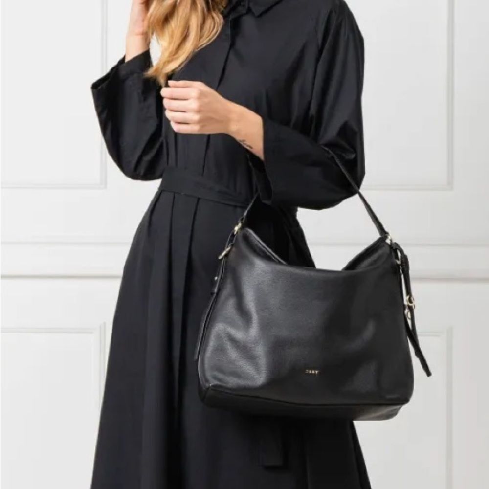 DKNY Black leather Hobo Marcy purse handbag